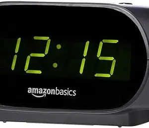 Amazon Basics Small Digital Oval Alarm Clock With LED Display
