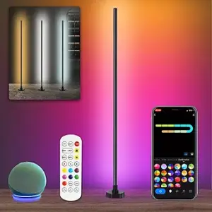 Corner Floor Lamp Compatible with Alexa, App, Remote Control, 16 Million DIY Colors RGB Floor Lamp