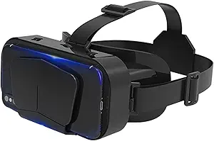 Xiaokeis Virtual Reality VR Headset 3D Glasses, VR Headset Support 4.7-7 Inch Version Virtual Reality Glasses Stereo Headphones 3D Glasses, VR Glasses for TV, Movies, Video Games(Black)